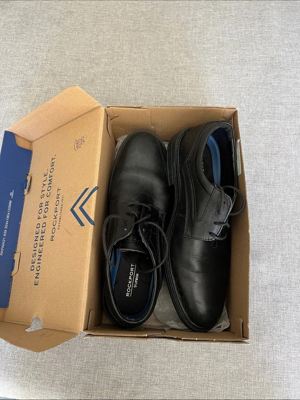 Rockport Black Leather Derby Dress Shoes